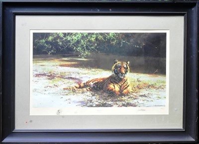 Lot 153 - FORMER BRISTOL ZOO GARDENS - DAVID SHEPHERD (1931-2017) - INDIAN SIESTA - SIGNED PRINT