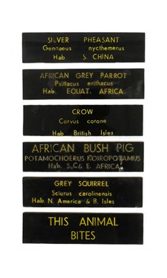 Lot 157 - FORMER BRISTOL ZOO GARDENS - VINTAGE ANIMAL ENCLOSURE PLAQUES