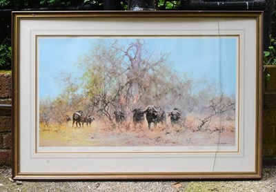 Lot 165 - FORMER BRISTOL ZOO GARDENS - DAVID SHEPHERD (1931-2017) - IN THE THICK STUFF - SIGNED PRINT