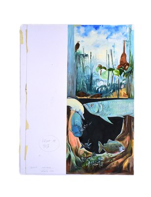 Lot 168 - FORMER BRISTOL ZOO GARDENS - ORIGINAL ARTWORK 'FLOODED FOREST'