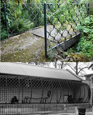 Lot 170 - FORMER BRISTOL ZOO GARDENS - ORIGINAL GORILLA HOUSE RAILINGS BRIDGE SECTIONS