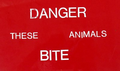 Lot 207 - FORMER BRISTOL ZOO GARDENS - C1960S WARNING SIGN PLAQUES