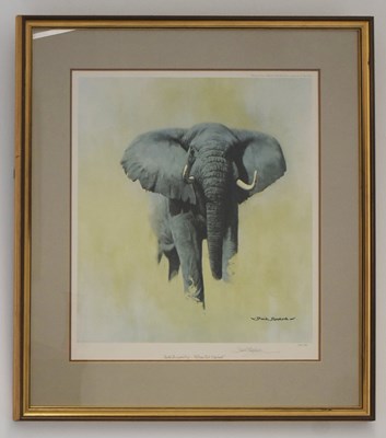 Lot 241 - FORMER BRISTOL ZOO GARDENS - DAVID SHEPHERD (1931-2017) - AFRICAN BULL ELEPHANT - SIGNED PRINT