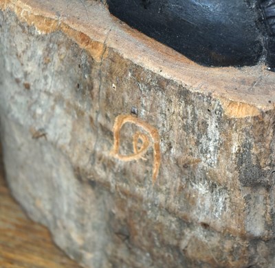 Lot 243 - FORMER BRISTOL ZOO GARDENS - CARVED HARDWOOD ELEPHANT SCULPTURE