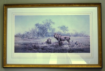 Lot 254 - FORMER BRISTOL ZOO GARDENS - DAVID SHEPHERD (1931-2017) - EVENING IN THE LUANGWA