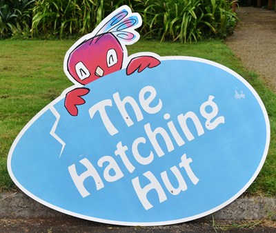 Lot 257 - FORMER BRISTOL ZOO GARDENS - HATCHING HUT ENCLOSURE SIGN