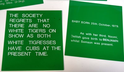 Lot 283 - FORMER BRISTOL ZOO GARDENS - VINTAGE ANIMAL ENCLOSURE PLAQUES