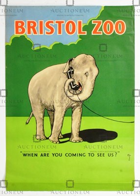 Lot 300 - FORMER BRISTOL ZOO GARDENS - 1960S 'WHEN ARE YOU COMING TO SEE US?' POSTER