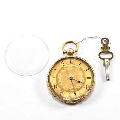 Lot 409 - EARLY 20TH CENTURY 18CT GOLD POCKET FOB WATCH