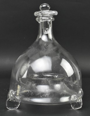 Lot 131 - TWO VICTORIAN 19TH CENTURY HAND BLOWN CUT GLASS FLY TRAP & BON BON DISH