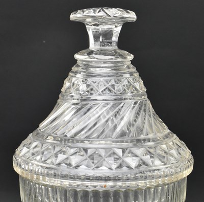 Lot 131 - TWO VICTORIAN 19TH CENTURY HAND BLOWN CUT GLASS FLY TRAP & BON BON DISH