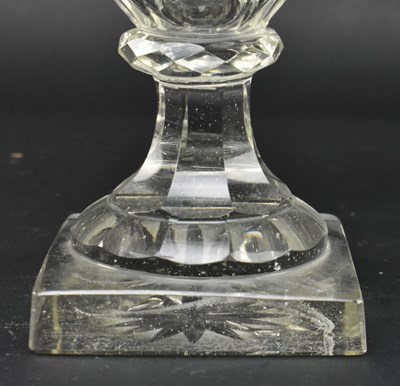 Lot 131 - TWO VICTORIAN 19TH CENTURY HAND BLOWN CUT GLASS FLY TRAP & BON BON DISH