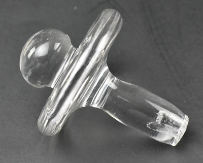 Lot 131 - TWO VICTORIAN 19TH CENTURY HAND BLOWN CUT GLASS FLY TRAP & BON BON DISH
