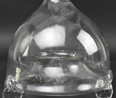 Lot 131 - TWO VICTORIAN 19TH CENTURY HAND BLOWN CUT GLASS FLY TRAP & BON BON DISH