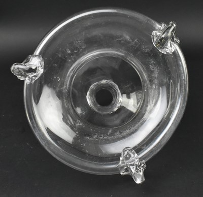 Lot 131 - TWO VICTORIAN 19TH CENTURY HAND BLOWN CUT GLASS FLY TRAP & BON BON DISH