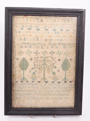 Lot 306 - 18TH CENTURY NEEDLEWORK SAMPLER