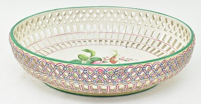 Lot 153 - FRENCH 19TH CENTURY CERAMIC RETICULATED WOVEN BASKET BOWL