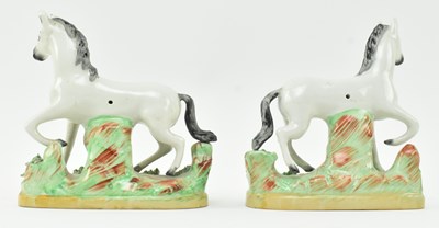 Lot 54 - EIGHT 19TH CENTURY STAFFORDSHIRE HAND PAINTED POTTERY ZEBRAS