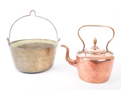 Lot 322 - X2 19TH CENTURY COPPER AND BRASS KITCHENWARE