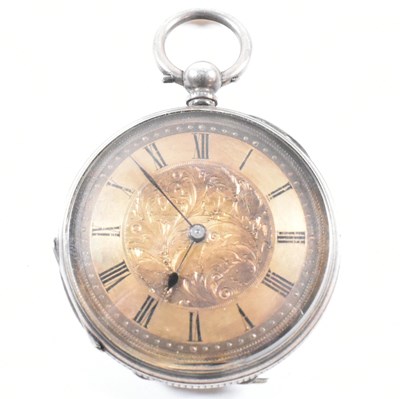 Lot 388 - TWO SILVER OPEN FACE POCKET WATCHES