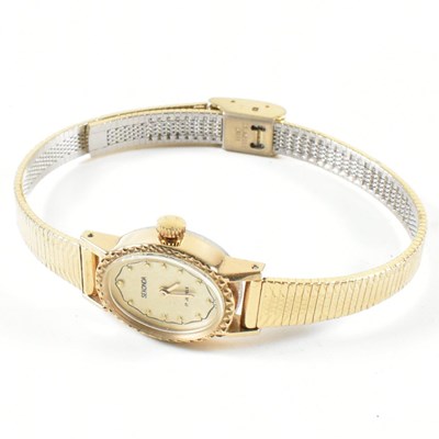 Lot 392 - THREE GOLD TONE METAL WRISTWATCHES & BROOCH WATCH