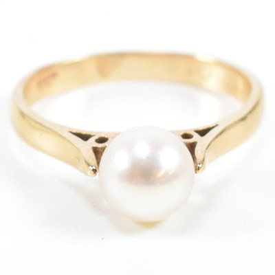 Lot 404 - HALLMARKED 9CT GOLD & CULTURED PEARL RING