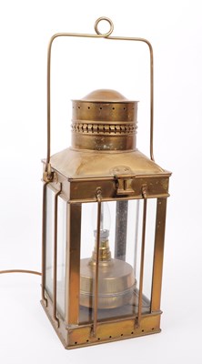 Lot 328 - CONTEMPORARY METAL LAMP LANTERN