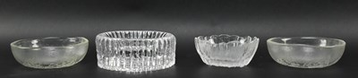 Lot 333 - KOSTA BODA, IITTALA ETC - COLLECTION OF VINTAGE FROSTED GLASSWARE, MOSTLY BOWLS
