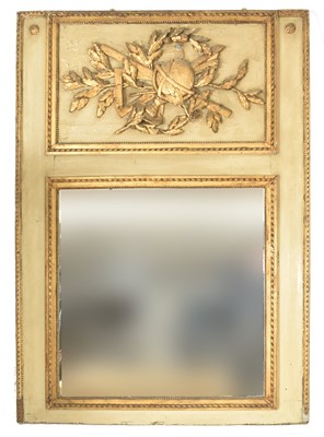 Lot 266 - FRENCH LOUIS XVI STYLE 19TH CENTURY TRUMEAU OVERMANTEL MIRROR