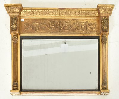 Lot 308 - REGENCY 19TH CENTURY GILT GESSO & WOOD OVERMANTLE MIRROR