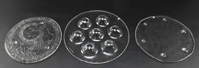 Lot 311 - KOSTA BODA, IITTALA ETC - COLLECTION OF TWELVE VINTAGE FROSTED GLASS PLATES & PLATTERS