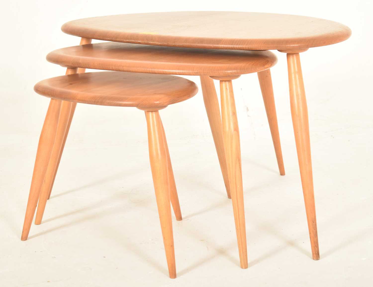 Lot 9 - ERCOL - MODEL 354 - MID CENTURY PEBBLE NEST OF TABLES