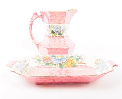 Lot 164 - MALING - PEONY ROSE - 18TH CENTURY JUG AND DISH PLATE