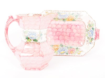 Lot 164 - MALING - PEONY ROSE - 18TH CENTURY JUG AND DISH PLATE