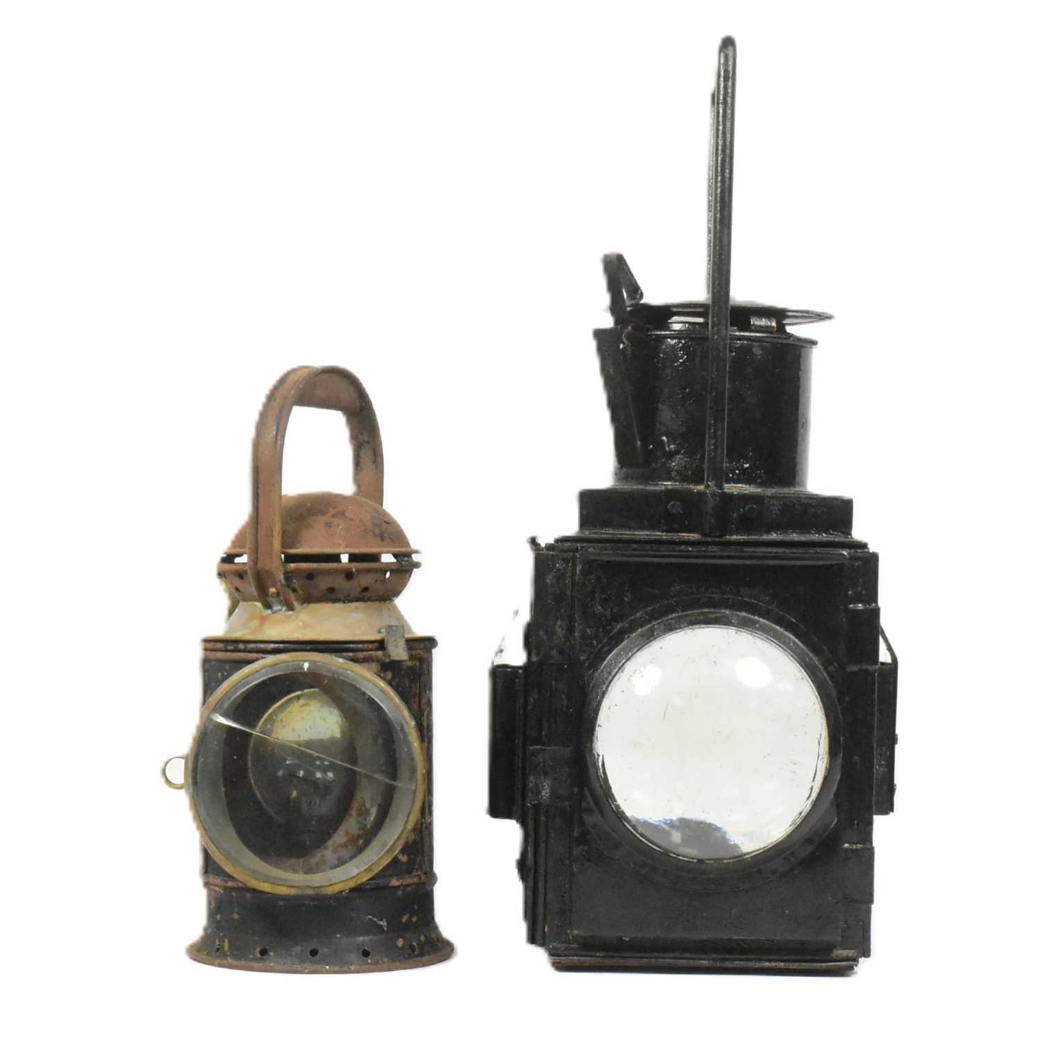 Lot 144 - B.R.(W) STEAM LOCOMOTIVE OIL LAMP WITH ANOTHER