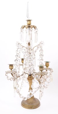 Lot 345 - A PAIR OF LATE 19TH CENTURY BRASS CANDELABRUMS'