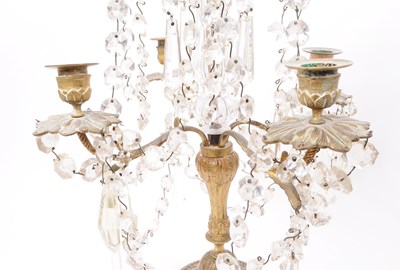 Lot 345 - A PAIR OF LATE 19TH CENTURY BRASS CANDELABRUMS'