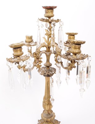 Lot 345 - A PAIR OF LATE 19TH CENTURY BRASS CANDELABRUMS'