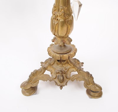 Lot 345 - A PAIR OF LATE 19TH CENTURY BRASS CANDELABRUMS'