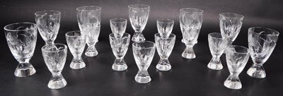 Lot 171 - COLLECTION OF MID CENTURY CUT CRYSTAL GLASSES THISTLE DESIGN