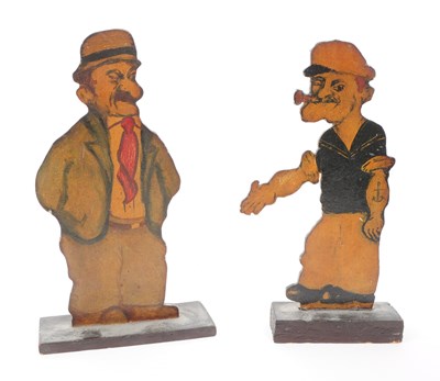 Lot 357 - TWO 20TH CENTURY FOLK ART WOODEN FIGURES