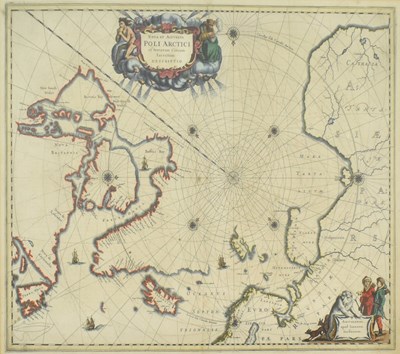 Lot 211 - ARCTIC REGIONS. 17TH CENTURY MAP OF THE ARCTIC CIRCLE BY WILLEM BLAEU