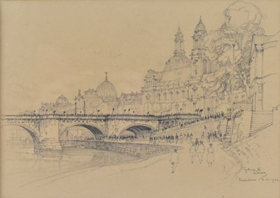 Lot 513 - SYDNEY R. JONES (1881-1966) - DRESDEN, 2-8-1922 - PENCIL DRAWING ON PAPER