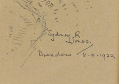 Lot 513 - SYDNEY R. JONES (1881-1966) - DRESDEN, 2-8-1922 - PENCIL DRAWING ON PAPER