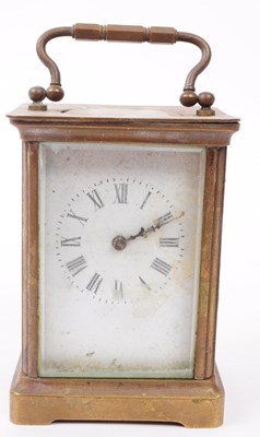 Lot 360 - EARLY 20TH CENTURY BRASS CARRIAGE CLOCK