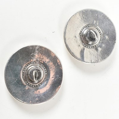 Lot 60 - VICTORIAN PAIR OF STERLING SILVER OVERSIZED CLOTHES BUTTONS