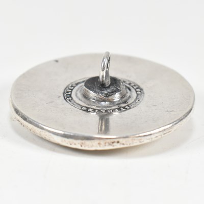 Lot 60 - VICTORIAN PAIR OF STERLING SILVER OVERSIZED CLOTHES BUTTONS
