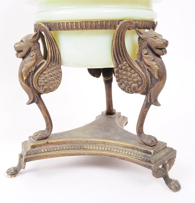 Lot 374 - THREE VICTORIAN OIL LAMPS & SHADES