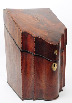 Lot 383 - GEORGE III MAHOGANY INLAID LETTER ORGANIZER