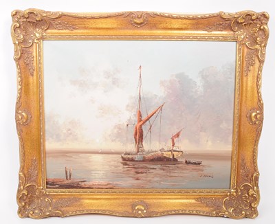 Lot 391 - L.ALEXIS - VINTAGE 20TH CENTURY OIL ON CANVAS SHIP PAINTING